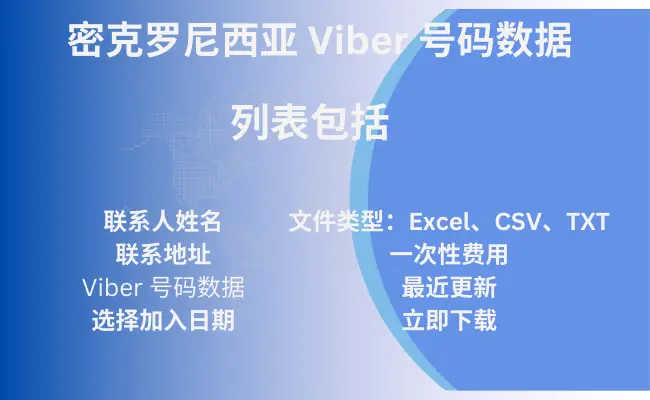 密克罗尼西亚 Viber 号码数据